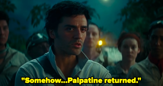 A man saying &quot;Somehow, Palpatine returned&quot;