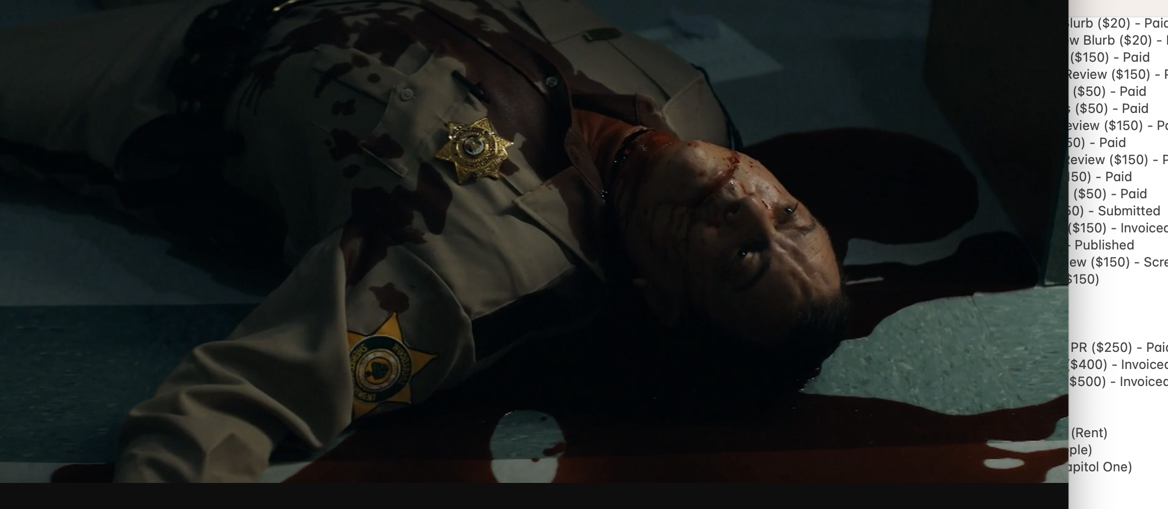 A deputy lies bleeding on the floor