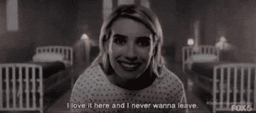Emma Roberts saying &quot;I love it here and I never wanna leave&quot;