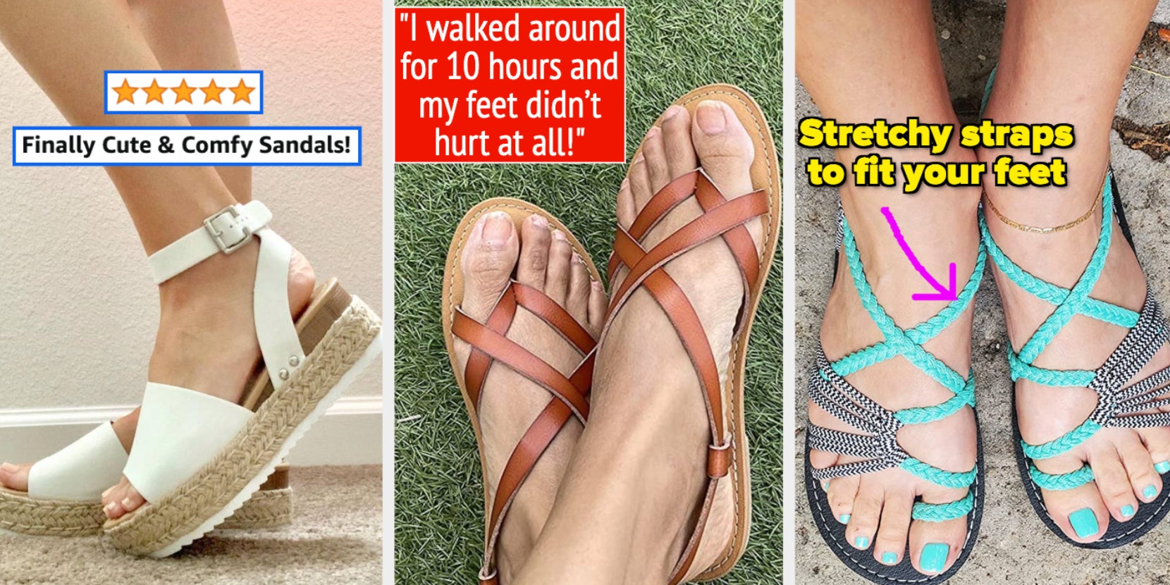 Women's Wide Width Boho Sandals, Flip Flop Slides Sandal Casual Strapy  Sandal Slip on Summer Beach Shoes for