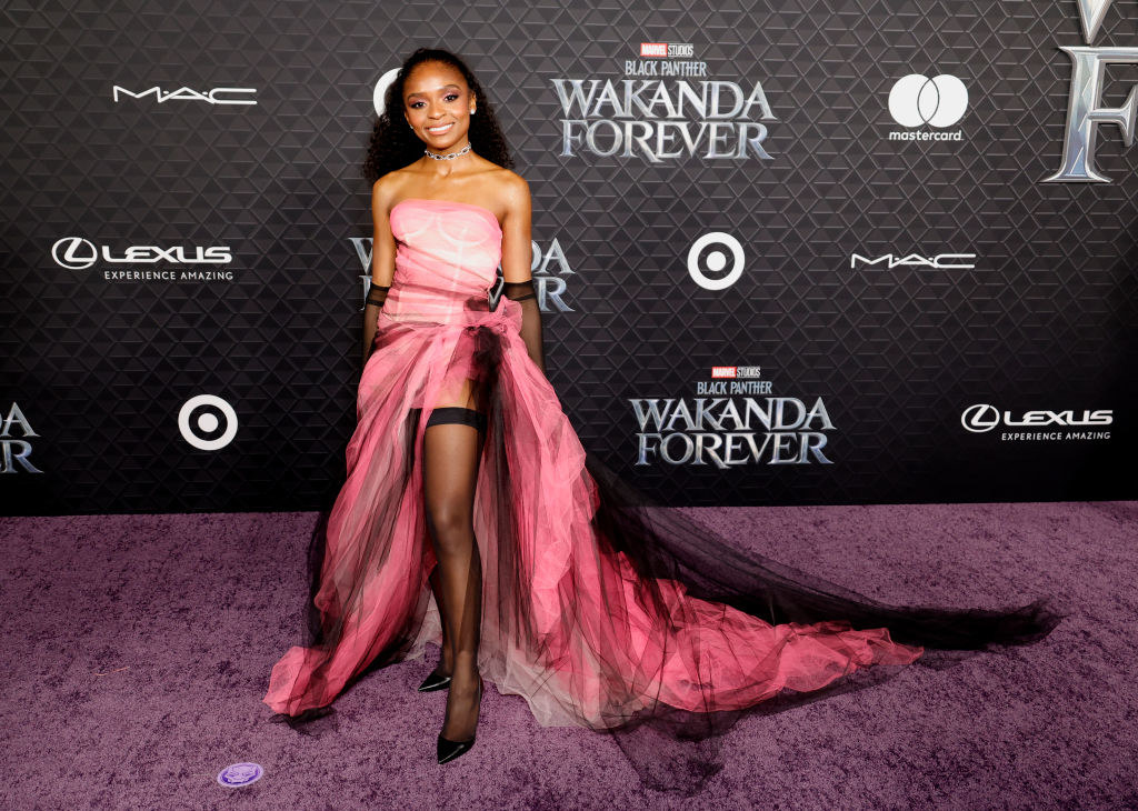 Dominique Thorne attends Marvel Studios&#x27; &quot;Black Panther: Wakanda Forever&quot; premiere on October 26, 2022