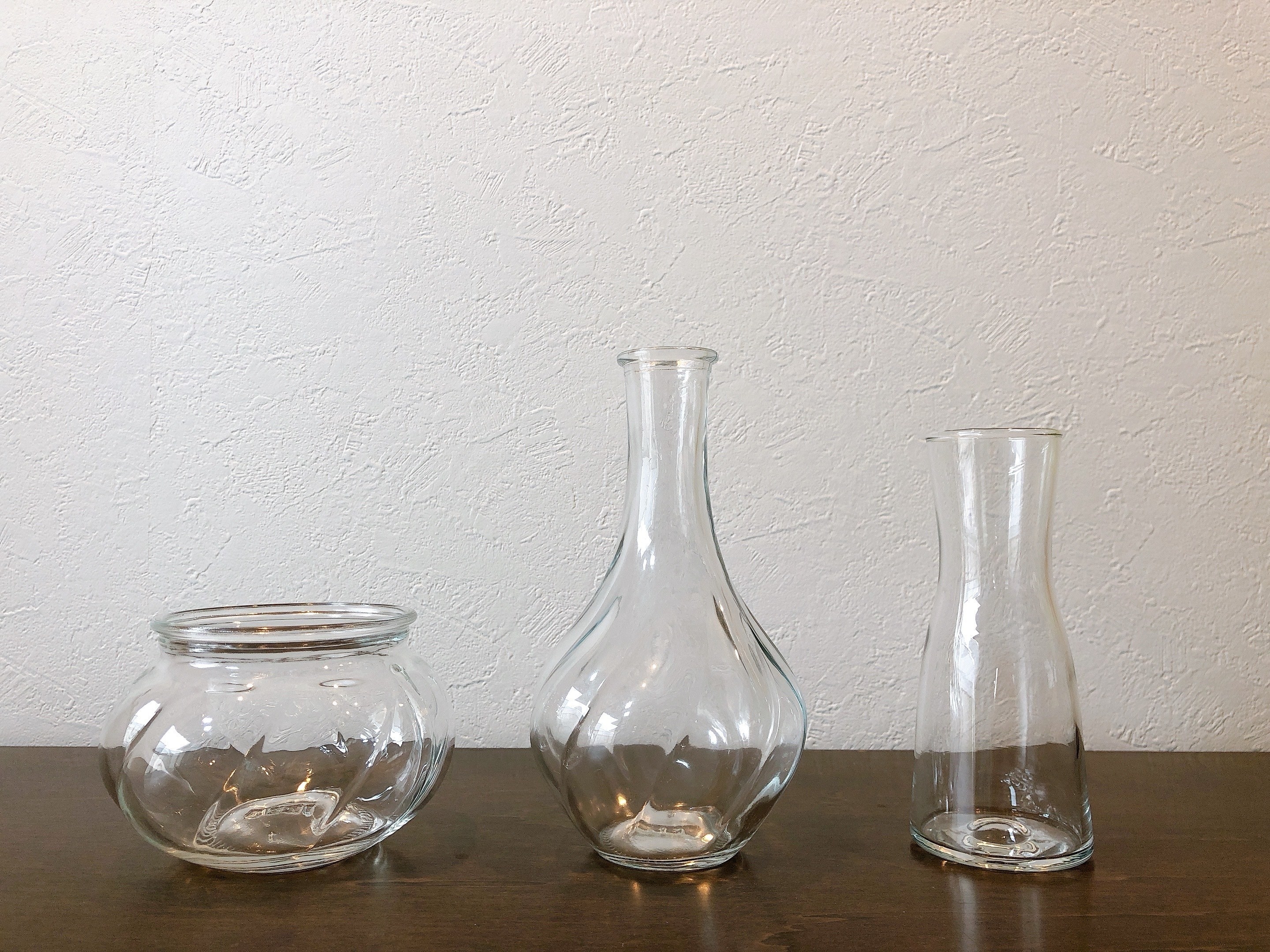 IKEA（イケア）のオススメの花瓶「VILJESTARK ヴィリエスタルク 花瓶,クリアガラス,8cm」、「VILJESTARK ヴィリエスタルク 花瓶,クリアガラス,17cm」、「TIDVATTEN ティドヴァッテン 花瓶,クリアガラス,14cm」