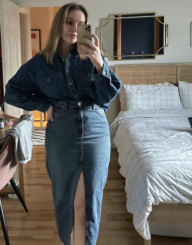 Black denim skirt outfit quiz buzzfeed sale