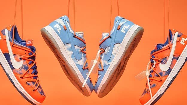 The ultra-rare Futura x Off-White x Nike Dunk Low 'FL x OW' collab is finally available to the public via an auction from Sotheby's. Click here for more.