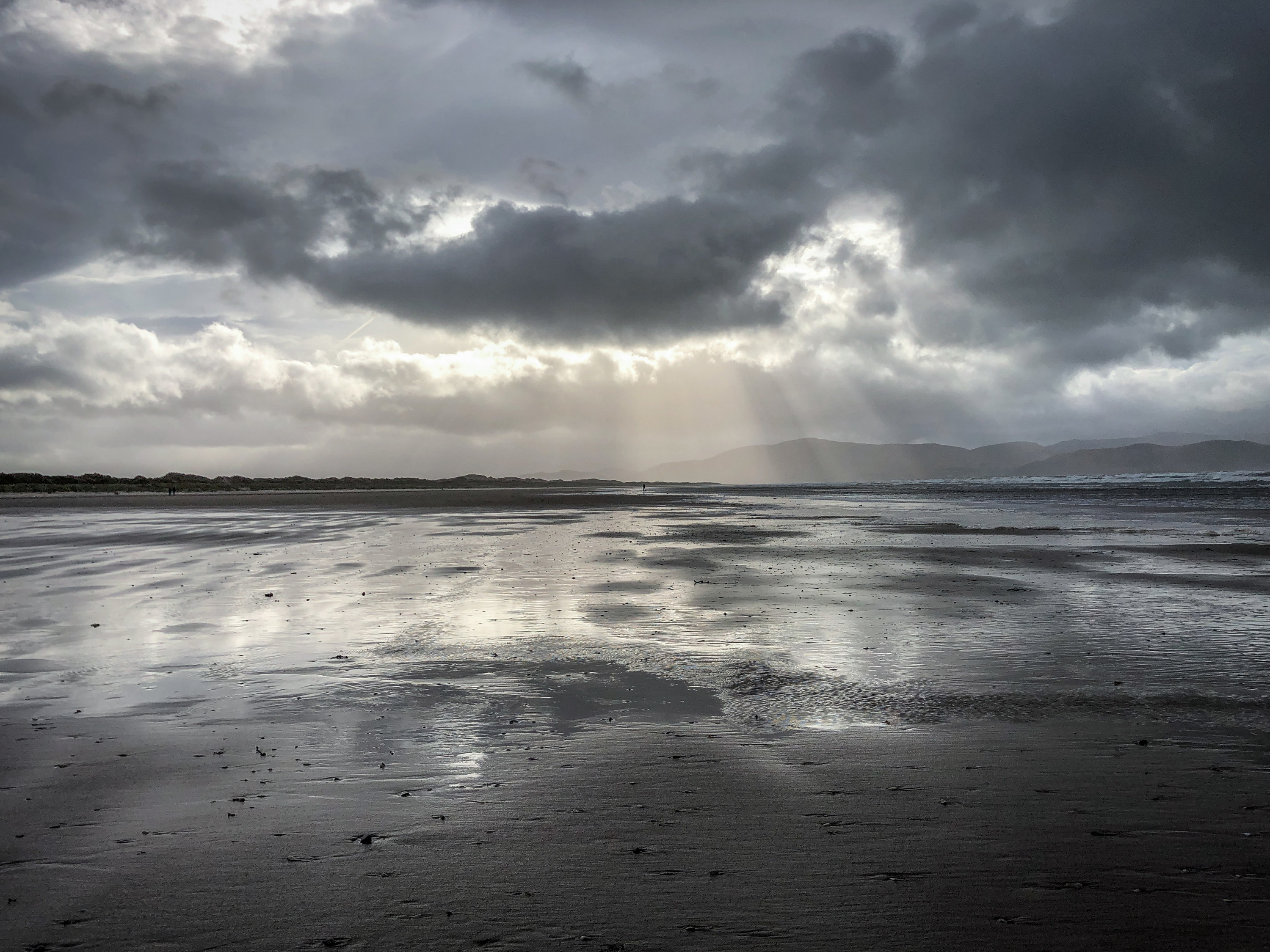 a cloudy beach day