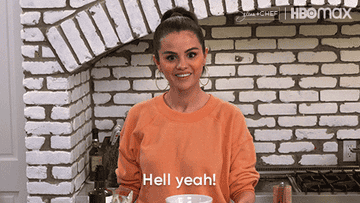 Singer Selena Gomez says &quot;hell yeah!&quot; while hanging out in her kitchen
