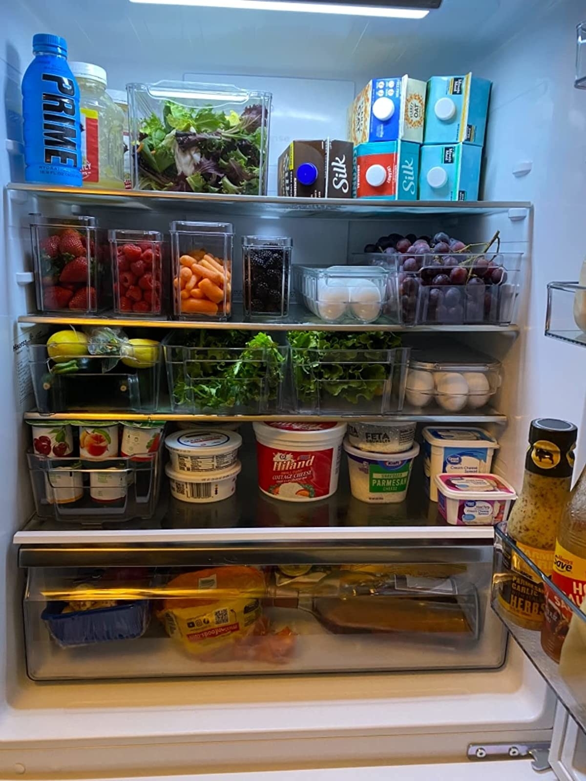 Reviewer image of organizers used to store food in a fridge