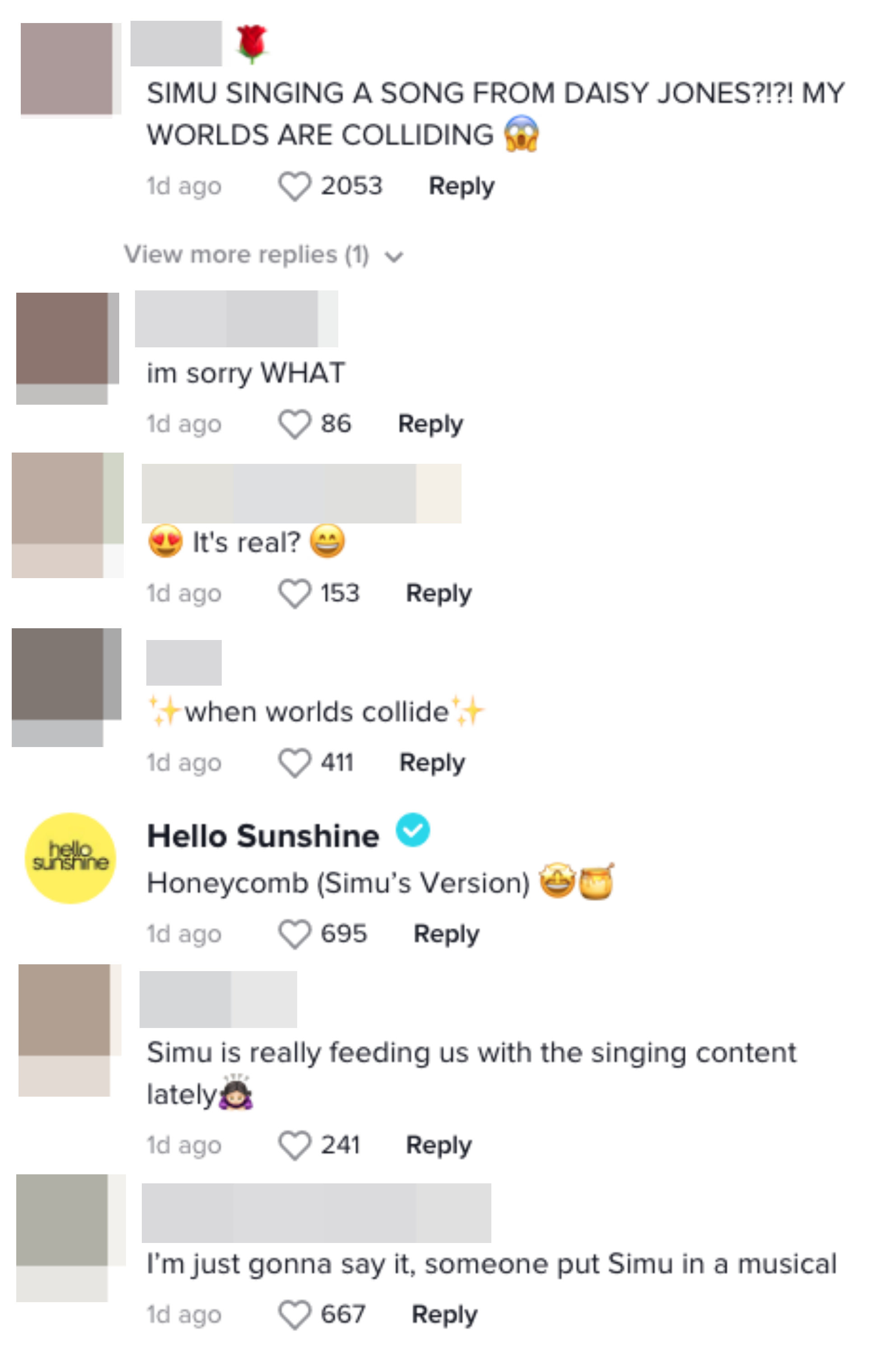 Positive TikTok comments praising Simu Liu&#x27;s cover