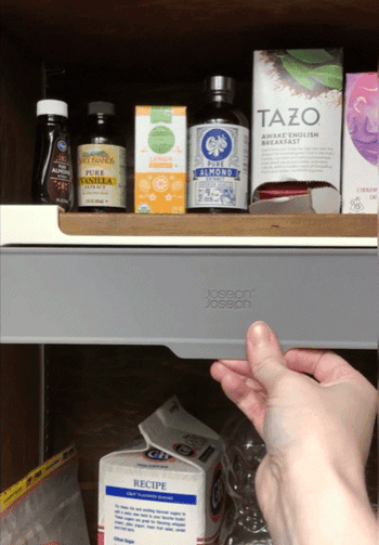 Reviewer shows the spice rack