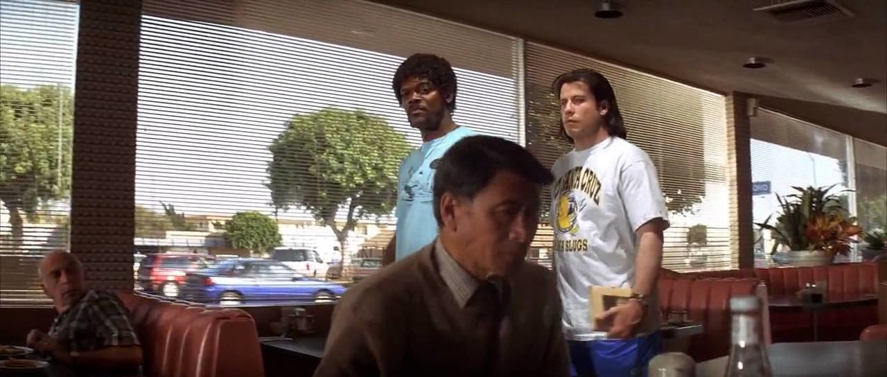 Samuel L. Jackson and John Travolta walk through the diner at the end of &#x27;Pulp Fiction&#x27;
