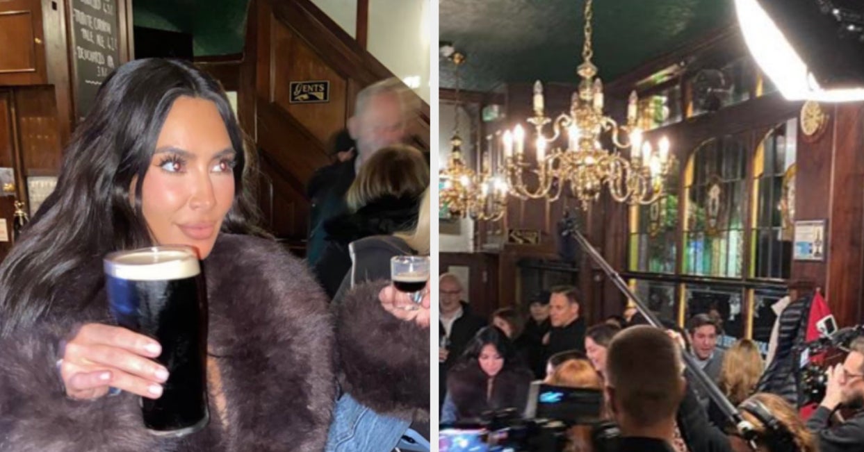 Kim Kardashian Won Praise For Drinking Guinness On Her Relatable St. Patrick’s Day Pub Crawl But A Behind-The-Scenes Photo Has Exposed The Sad Truth