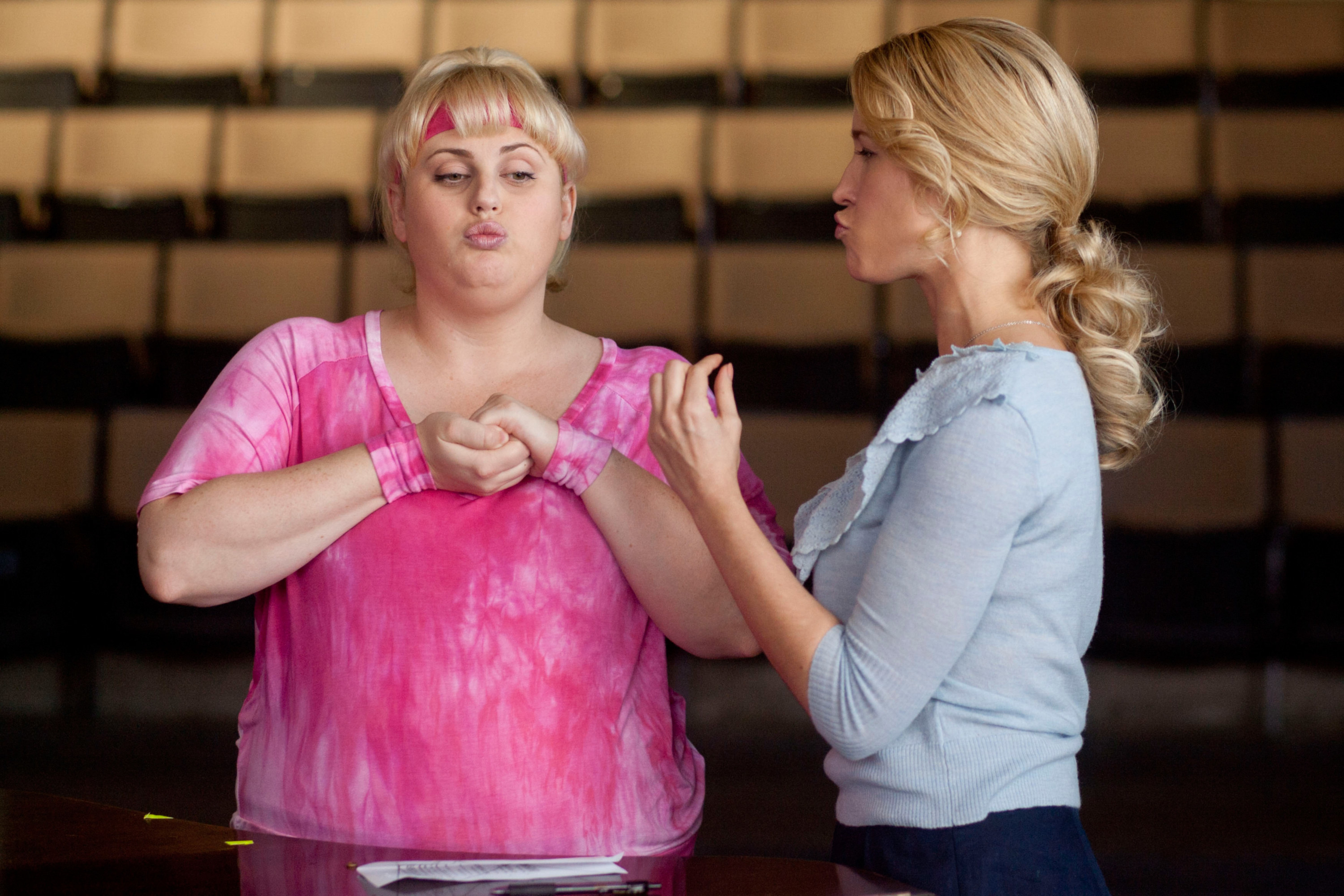 Rebel as Fat Amy with Anna Camp as Aubrey