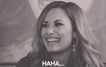 Demi Lovato laughing and then saying, &quot;No.&quot;