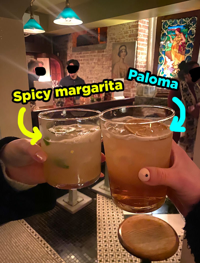 A spicy margarita and a paloma