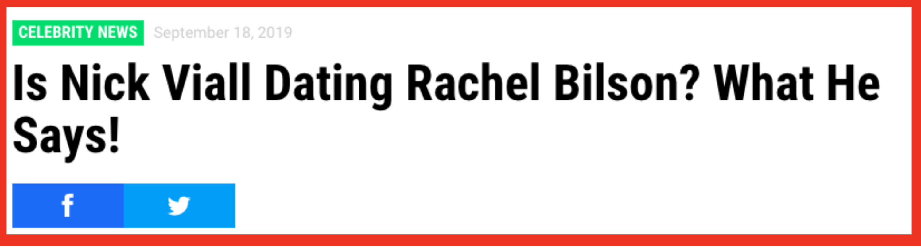 A headline that says &quot;Is Nick Viall Dating Rachel Bilson? What He Says!&quot;