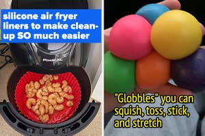 air fryer liner and globble toys 