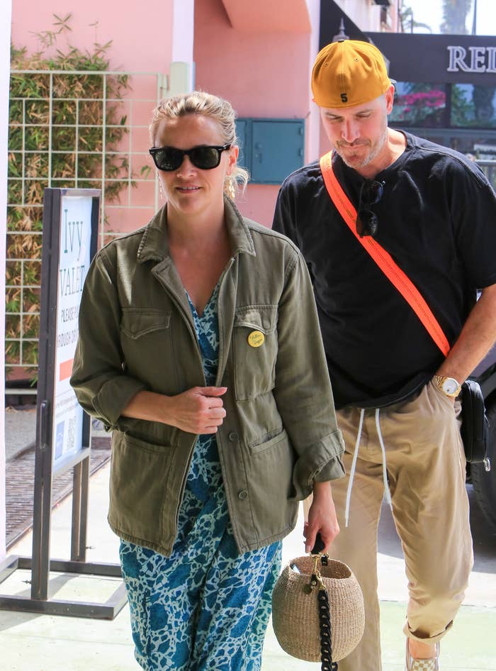 The former couple seen walking outside