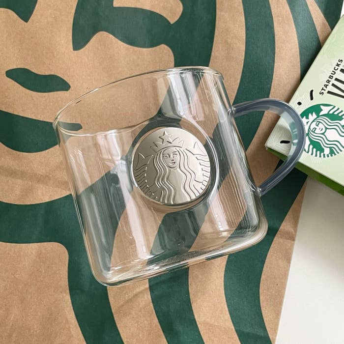 Starbucks（スターバックス）のおすすめのグッズ「耐熱グラスマグメダルアッシュブルー355ml」