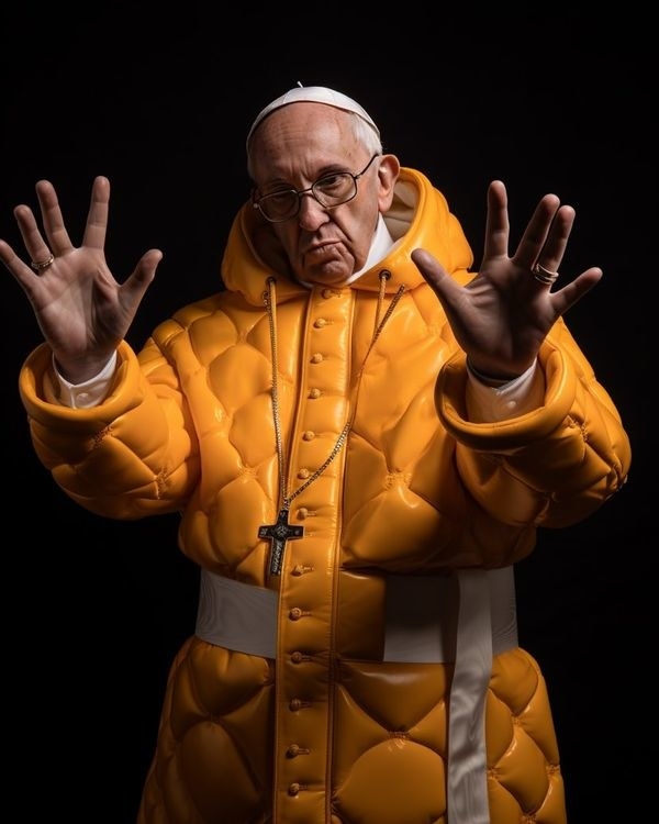 The Pope's Stylish White Puffy Coat Slowly Gets Bigger Until It Becomes a  Giant Kaiju : r/midjourney