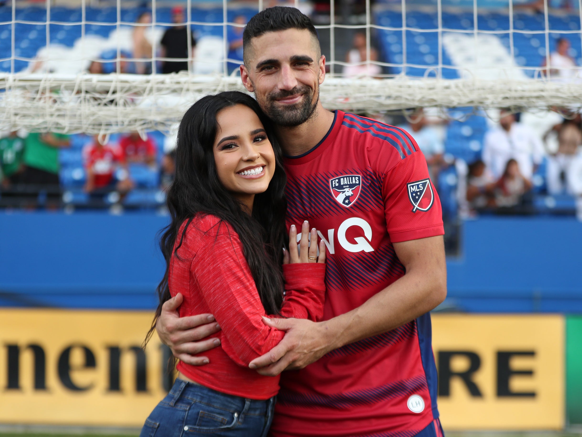 A closeup of Becky and Sebastian