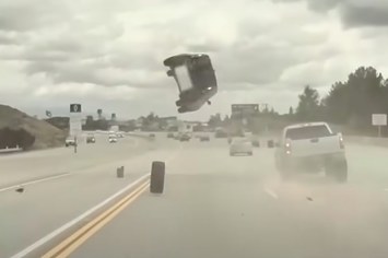 California freeway crash caught on dash cam pictured