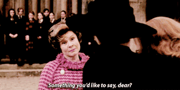 Imelda Staunton as Dolores Umbridge in Harry Potter