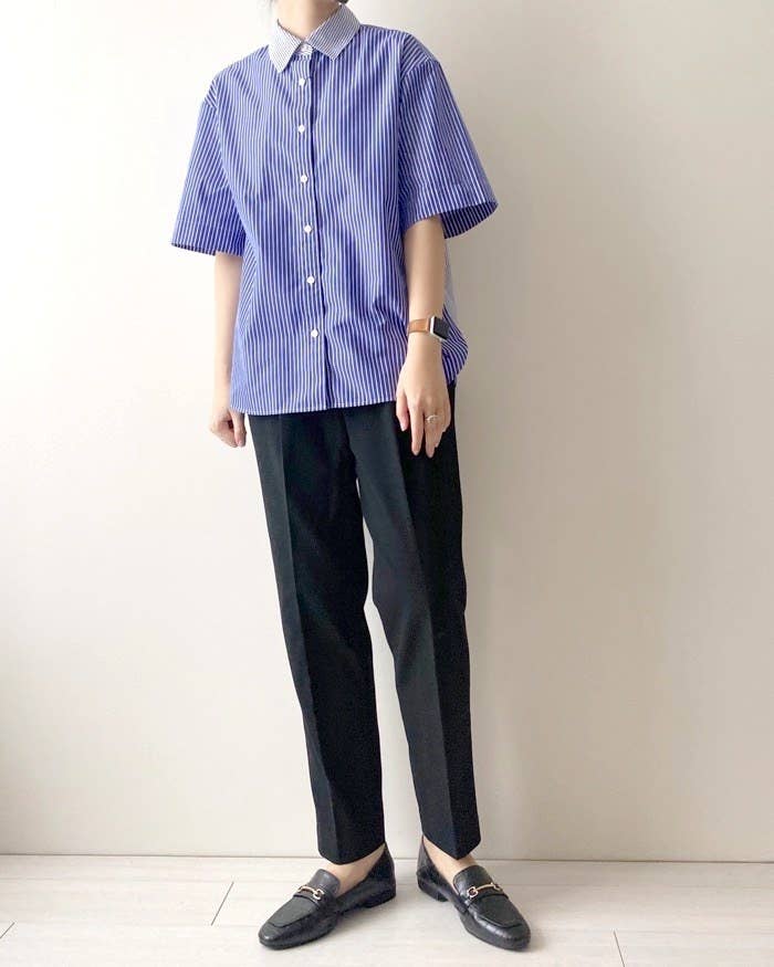 UNIQLO(ユニクロ)のオススメのシャツ「ストライプリラックスシャツ(半袖)」