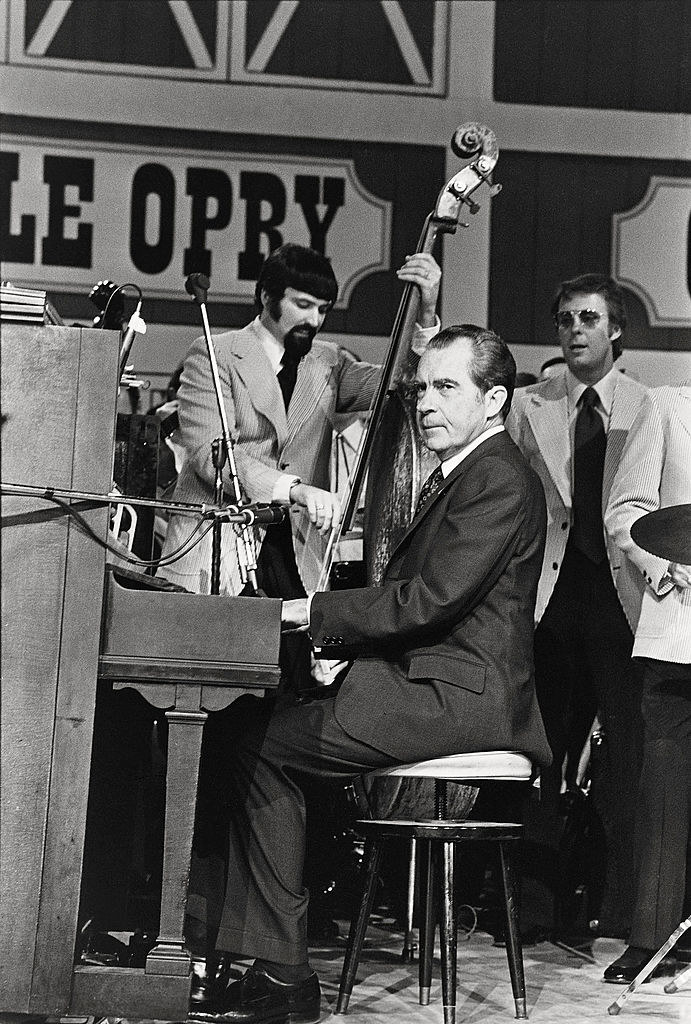 Richard Nixon playing piano