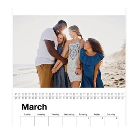 the calendar with a family in the month of march