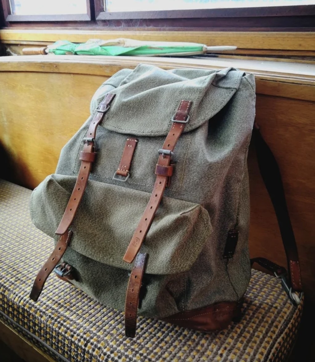 backpack with leather straps