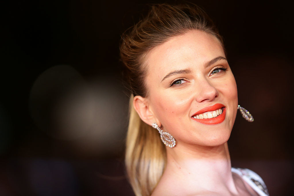 Close-up of Scarlett smiling