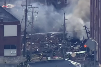 The aftermath of an explosion at a chocolate factory in Pennsylvania