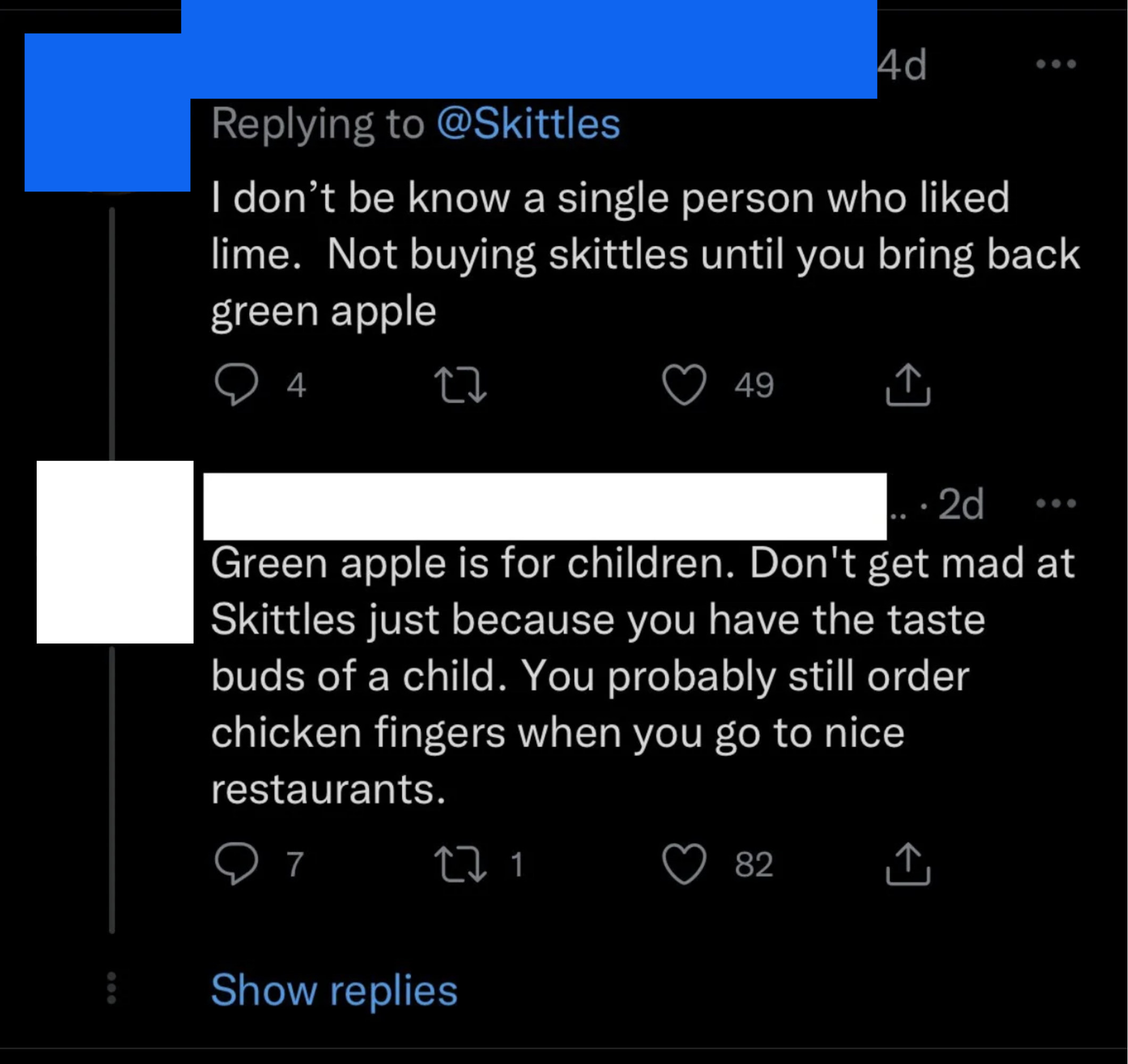 &quot;Green apple is for children.&quot;