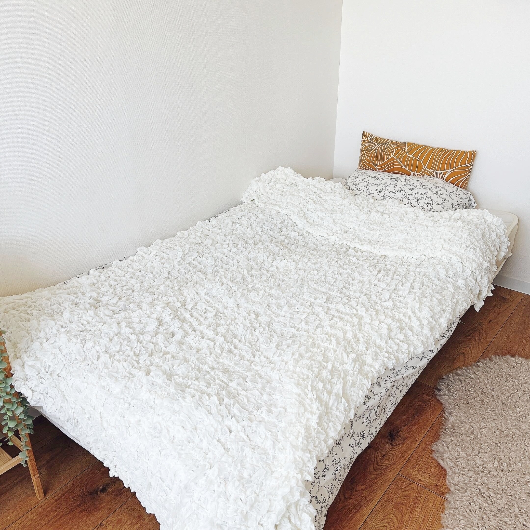 イケアのオススメインテリア「OFELIA オフェーリア 毛布, ホワイト」