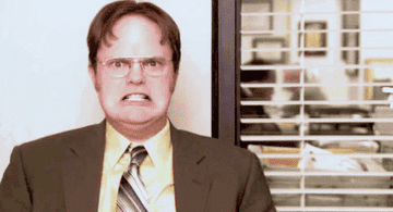 Dwight Schrute from &quot;The Office&quot; yelling