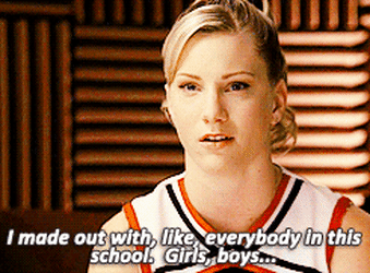 A cheerleader from &quot;Glee&quot; talking about people she has made out with