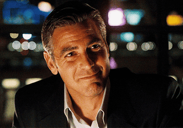 George Clooney raising his eyebrows