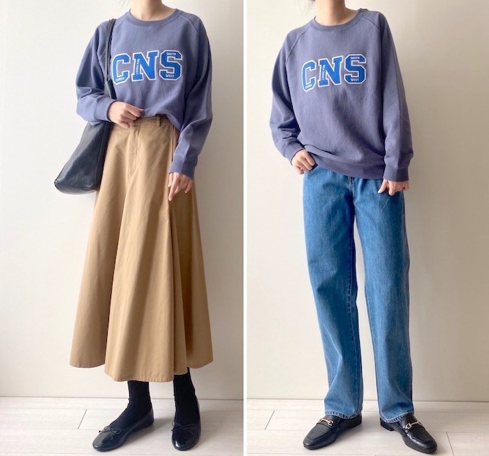 niko and…(ニコアンド)のおすすめのレディースアイテム「ヴィンテージライクアソートロゴプルオーバー」のコーディネート