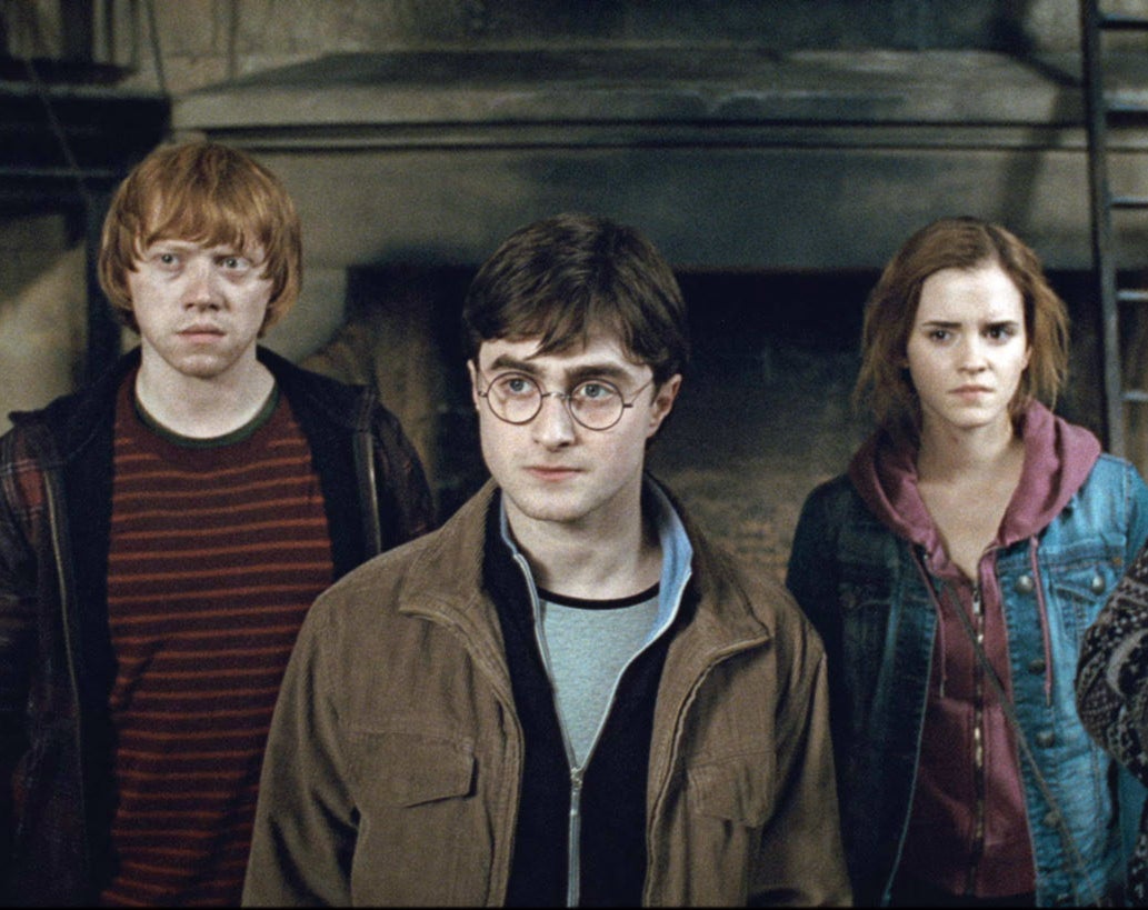 Harry, Hermione, and Ron in Deathly Hallows Part 2