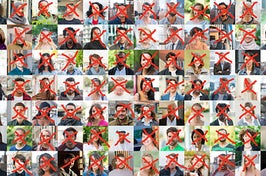 large collage of exed out people