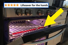 a reviewer photo of oven rack shields
