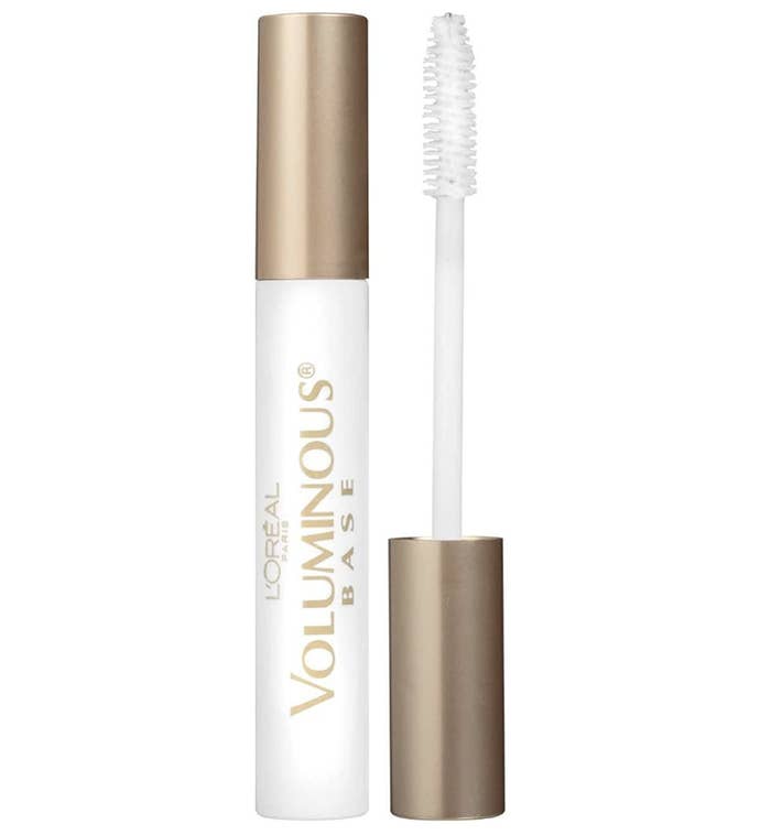 a tube of l&#x27;oreal mascara primer against a blank background