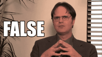Gif of Dwight Schrute from &quot;The Office&quot; saying &quot;false&quot;
