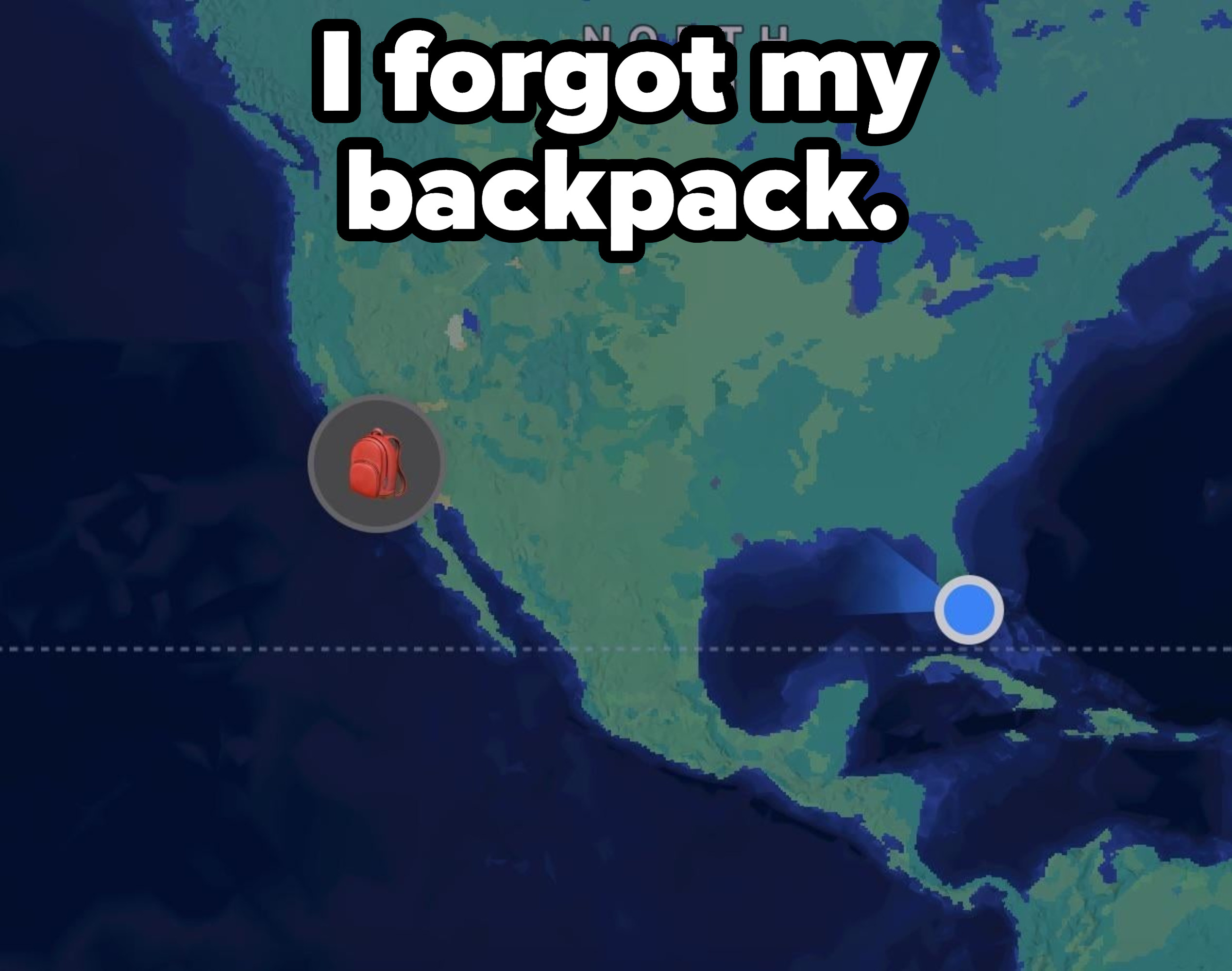 Backpack across the country in a &quot;find my device&quot; screen