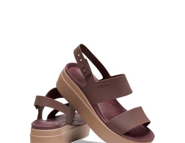 A pair of brown sandals