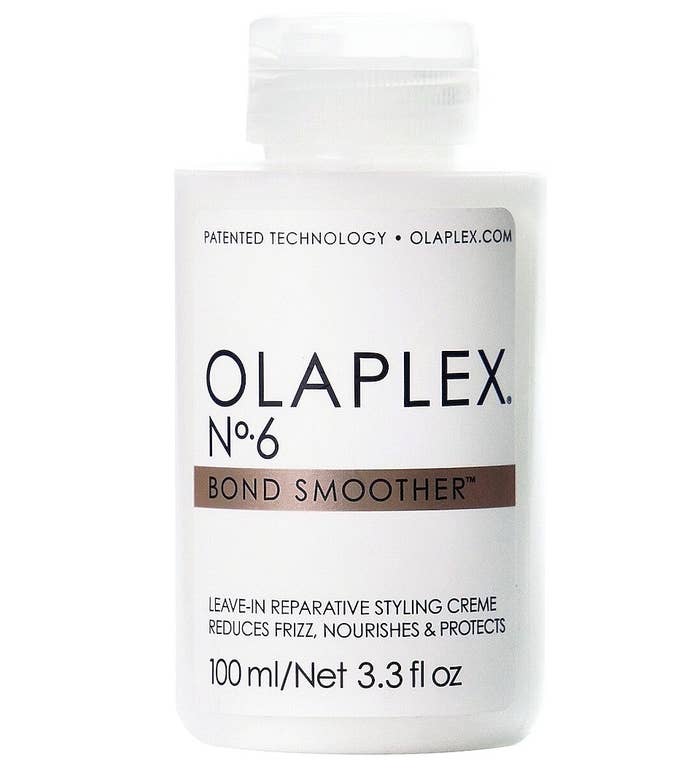 a bottle of olaplex number 6 bond smoother on a blank background