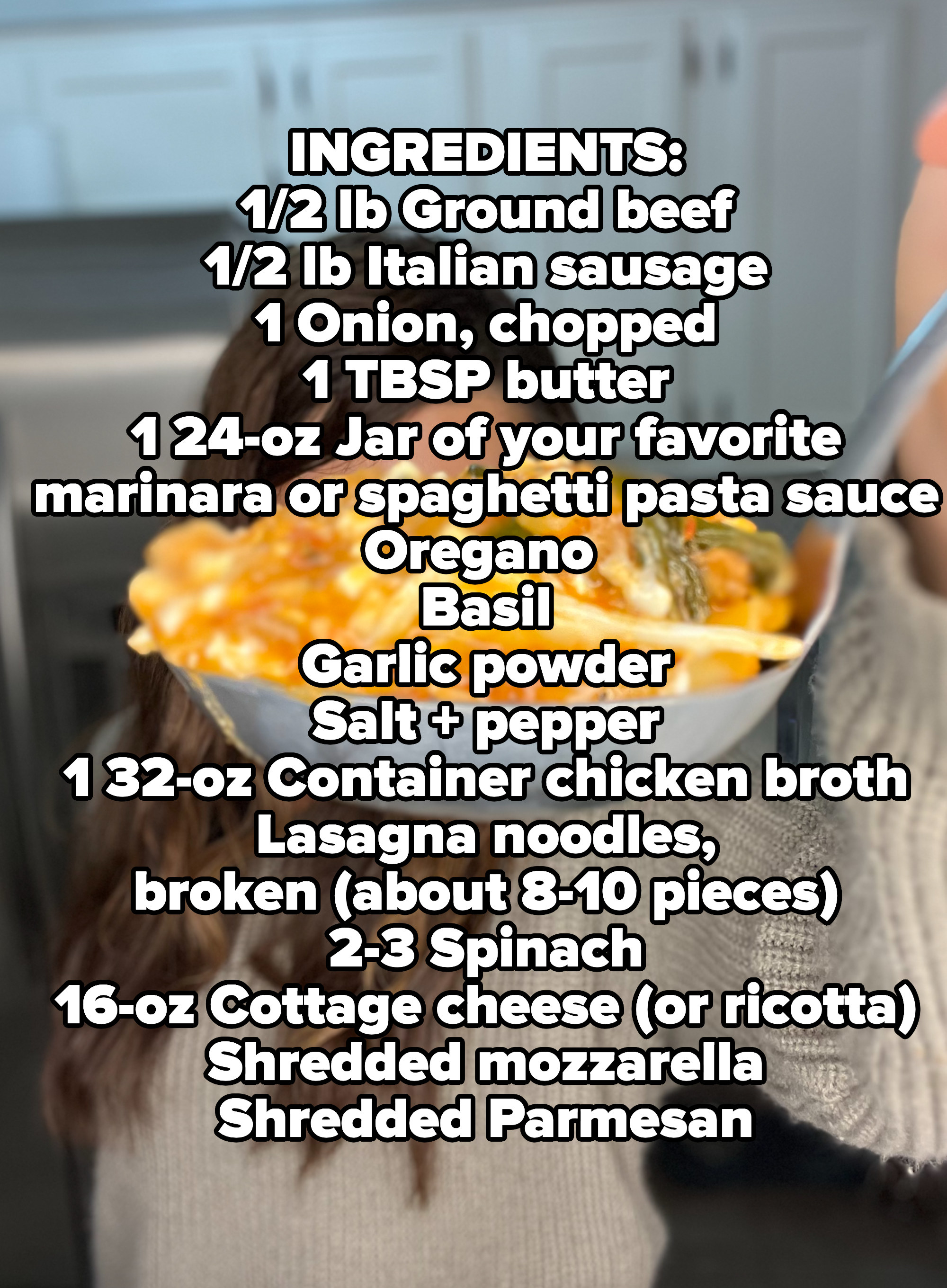 A list of the ingredients