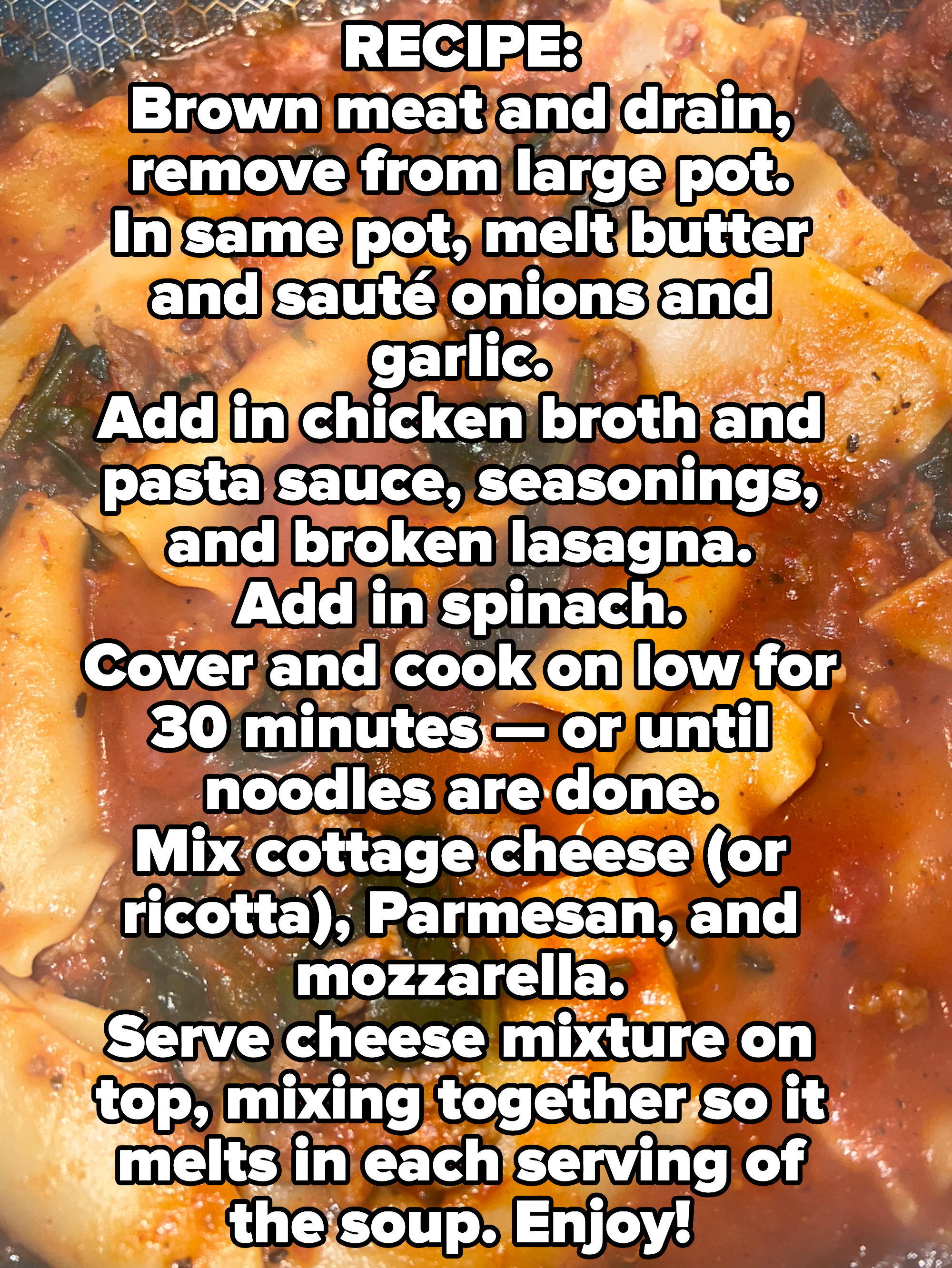 Easy lasagna soup! #fyp #chef #fypシ #christmas #yum #holiday