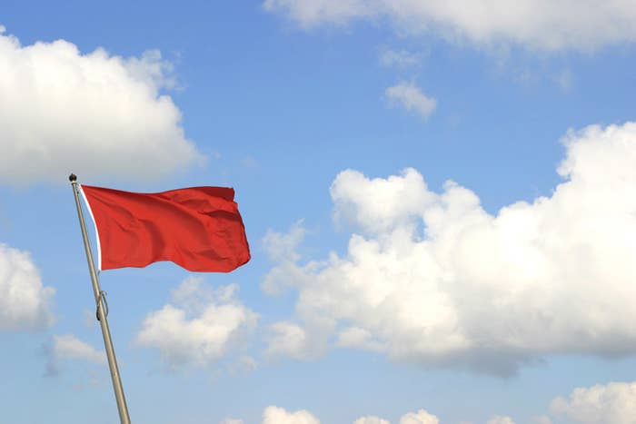 red flag in the sky
