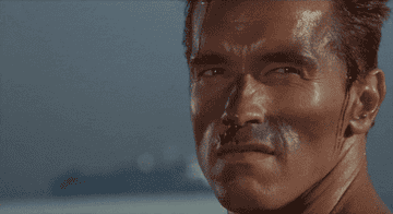 Arnold Schwarzenegger saying "no chance"